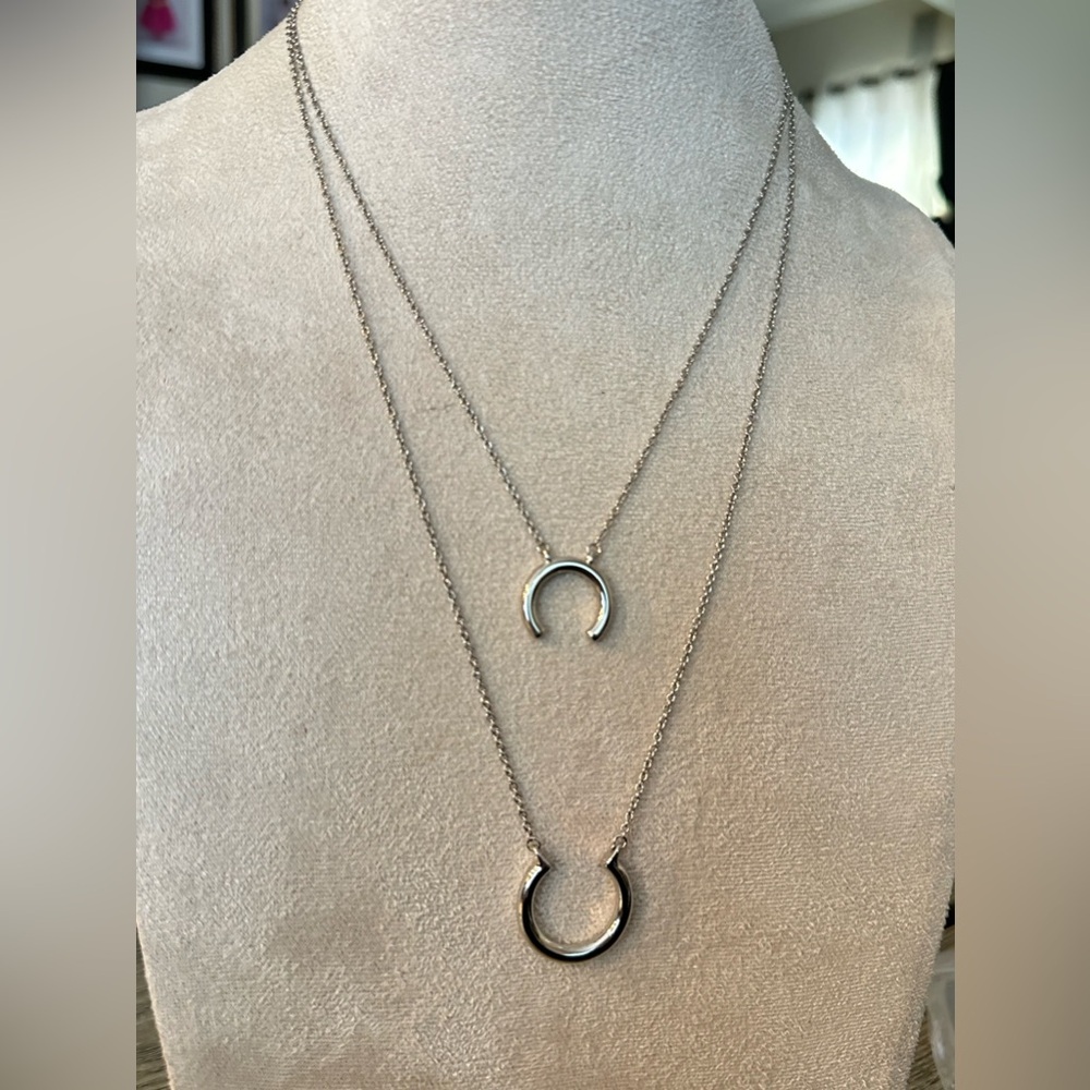 Two layered silver tone nekclace FREEDOM OF TOPSHOP